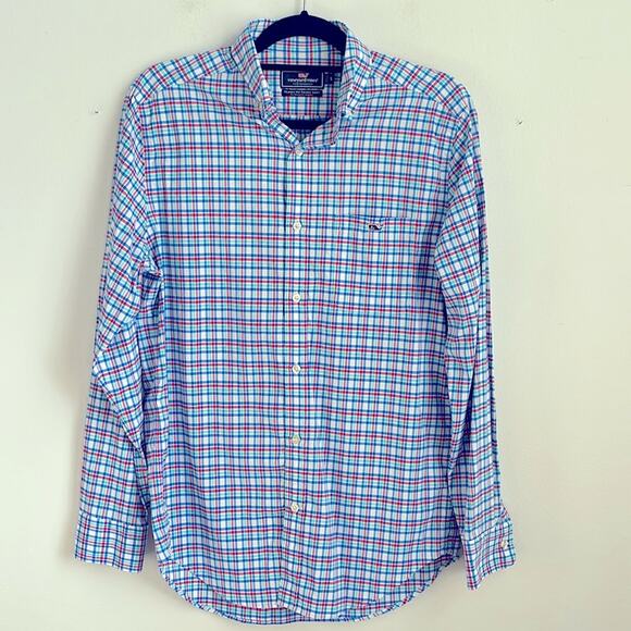 Vineyard Vines Performance nylon blend Classic Fit Tucker Plaid button up shirt - Picture 1 of 7